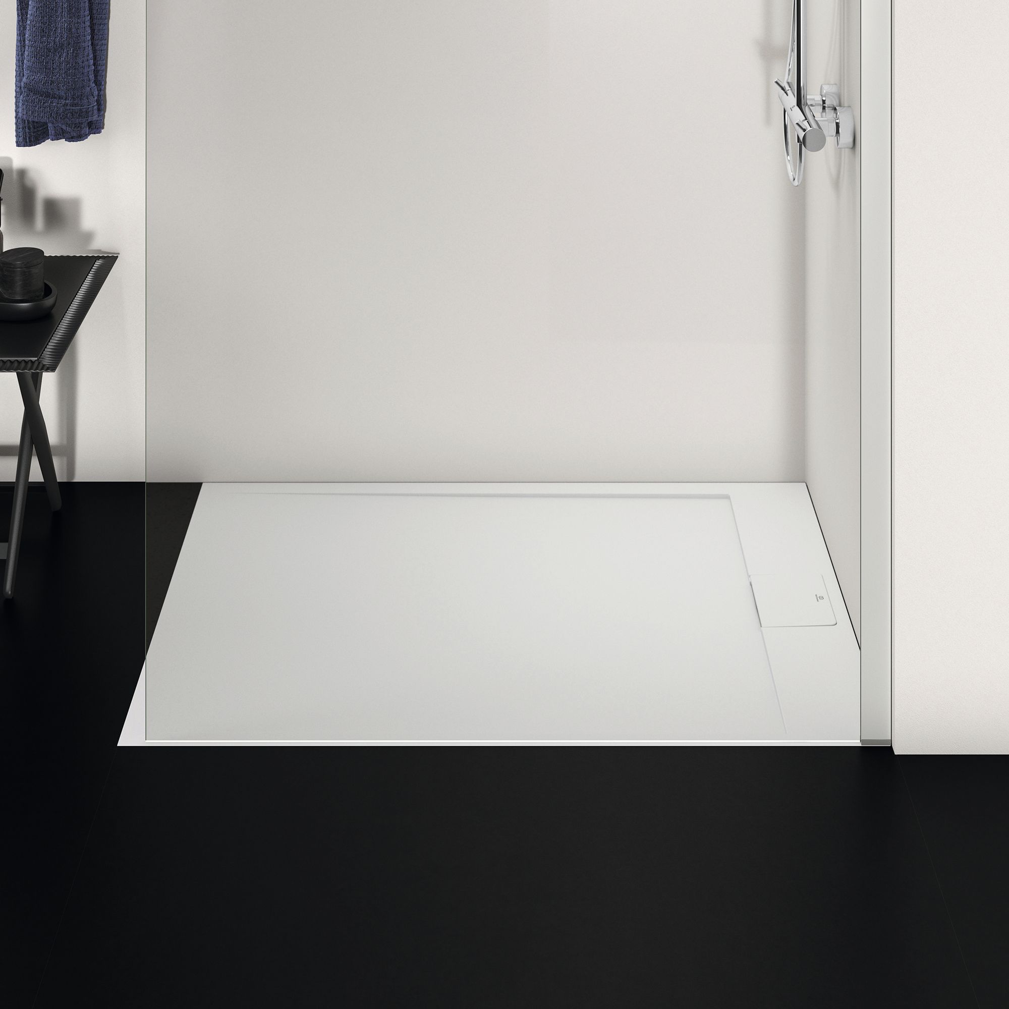 Ideal Standard Ultraflat S i.life Matt Pure White Rectangular Centre drain Universal Shower tray (L)1200mm (W)900mm (H) 30mm