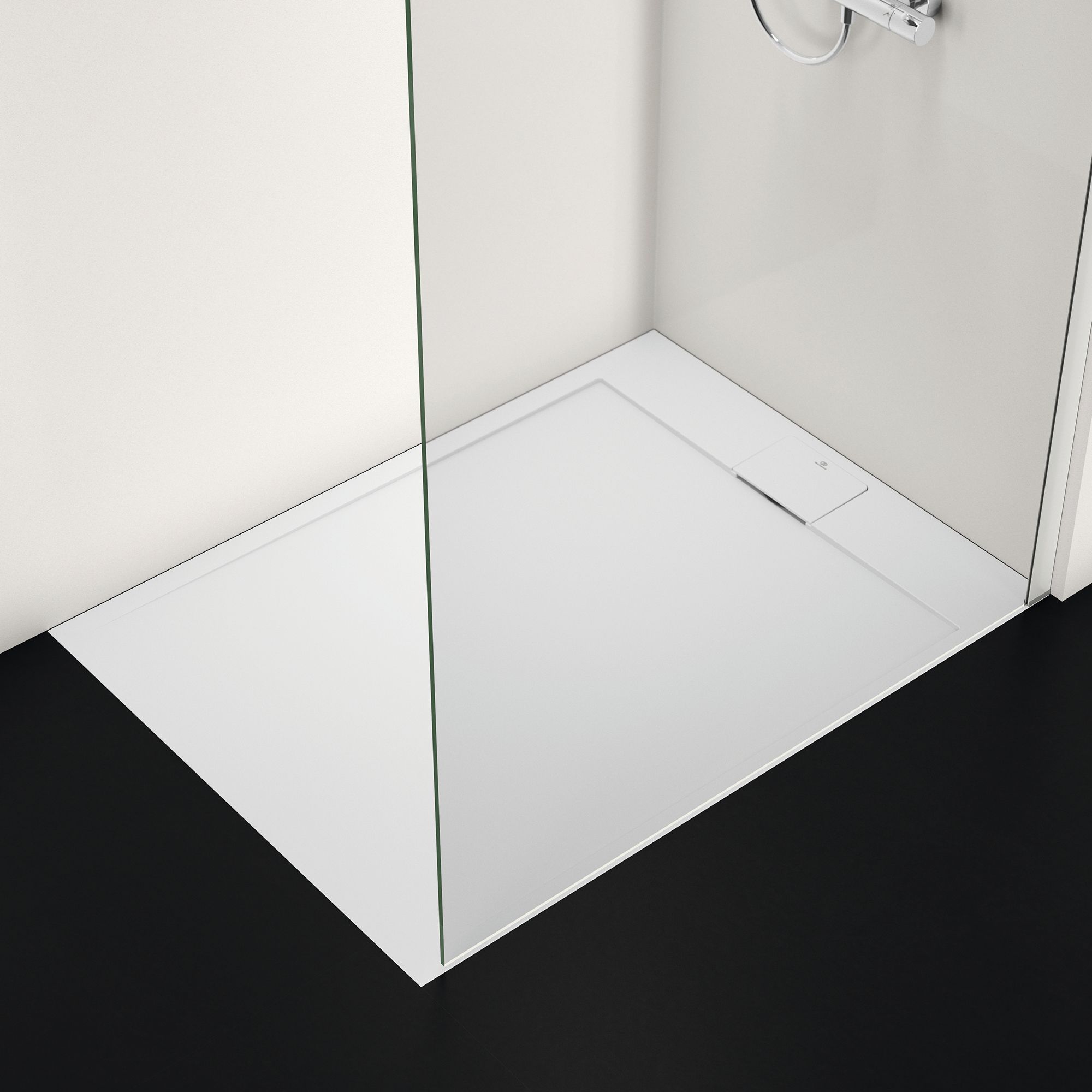 Ideal Standard Ultraflat S i.life Matt Pure White Rectangular Centre drain Universal Shower tray (L)1200mm (W)900mm (H) 30mm