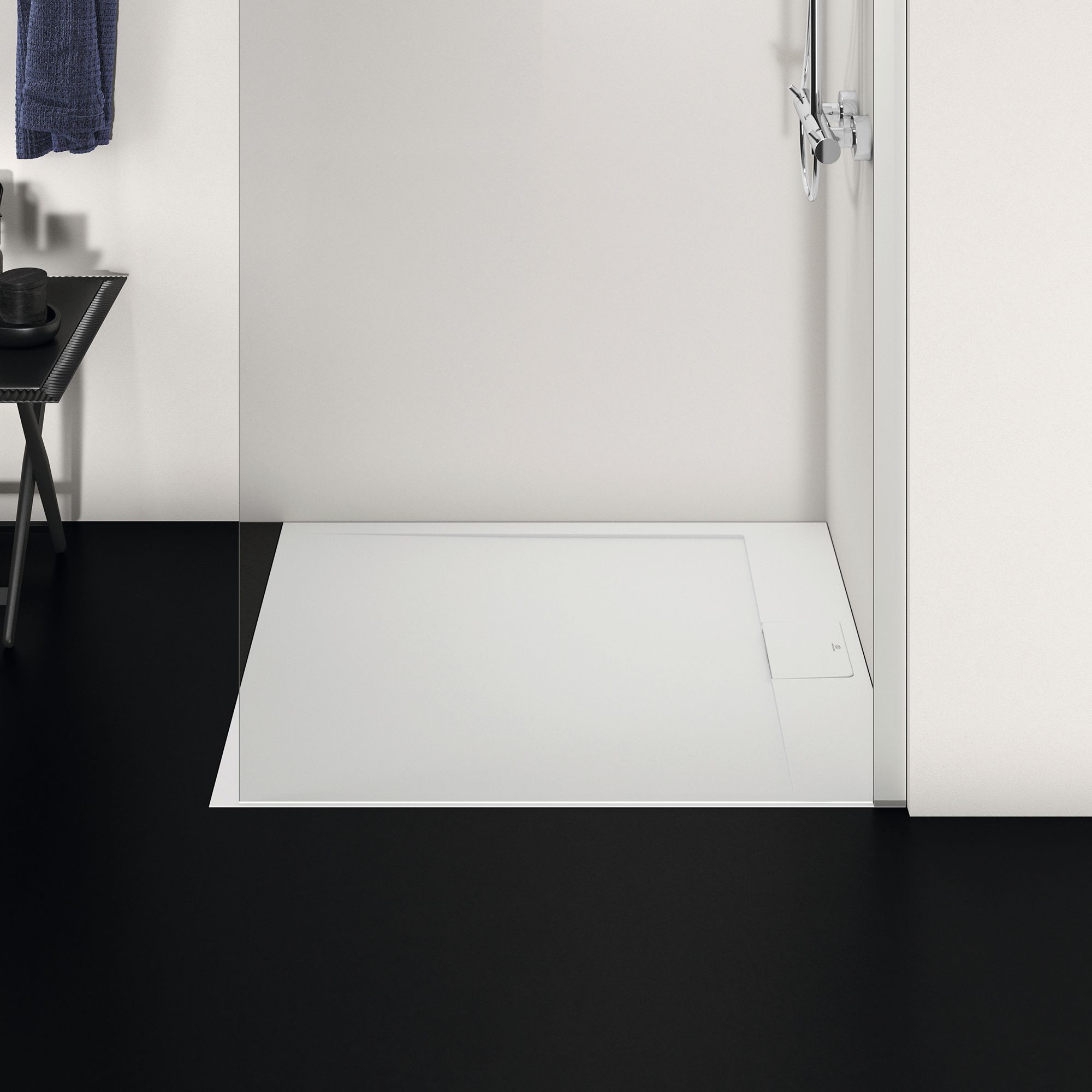 Ideal Standard Ultraflat S i.life Matt Pure White Rectangular End drain Universal Shower tray (L)1000mm (W)900mm (H) 30mm
