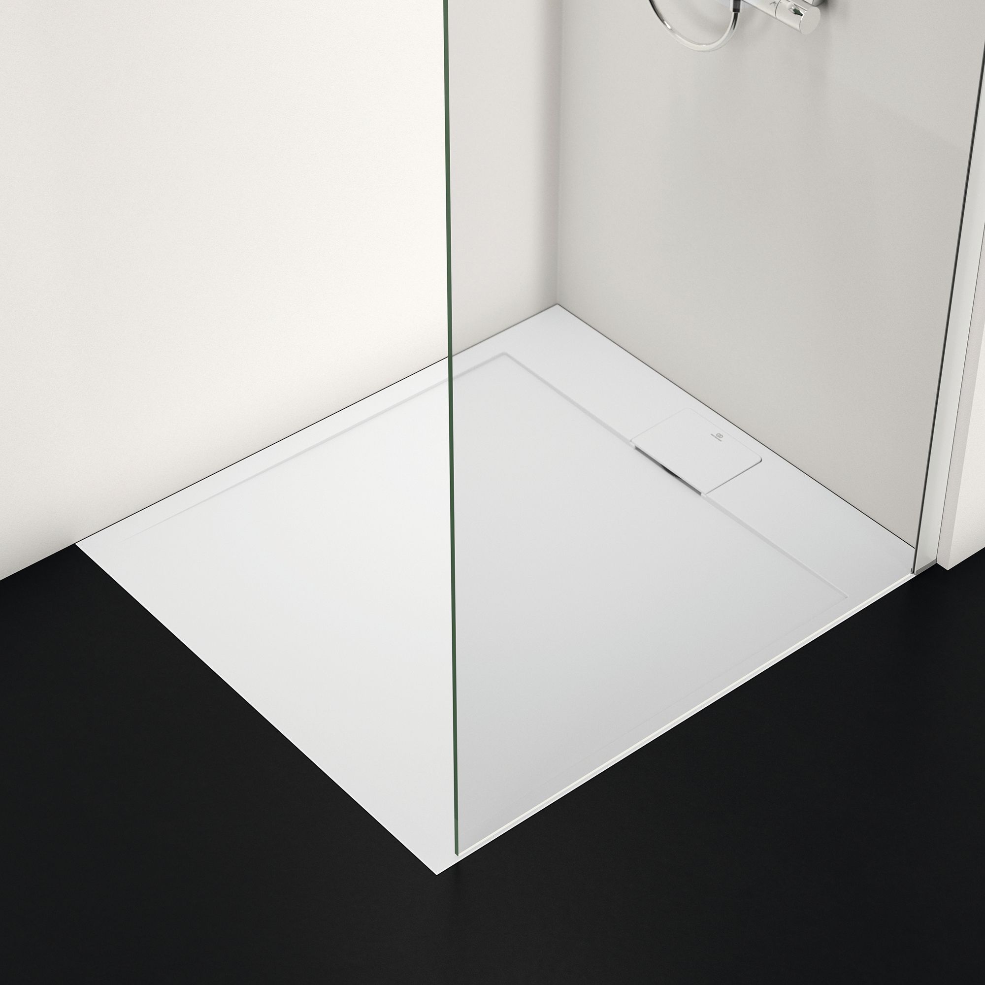 Ideal Standard Ultraflat S i.life Matt Pure White Rectangular End drain Universal Shower tray (L)1000mm (W)900mm (H) 30mm