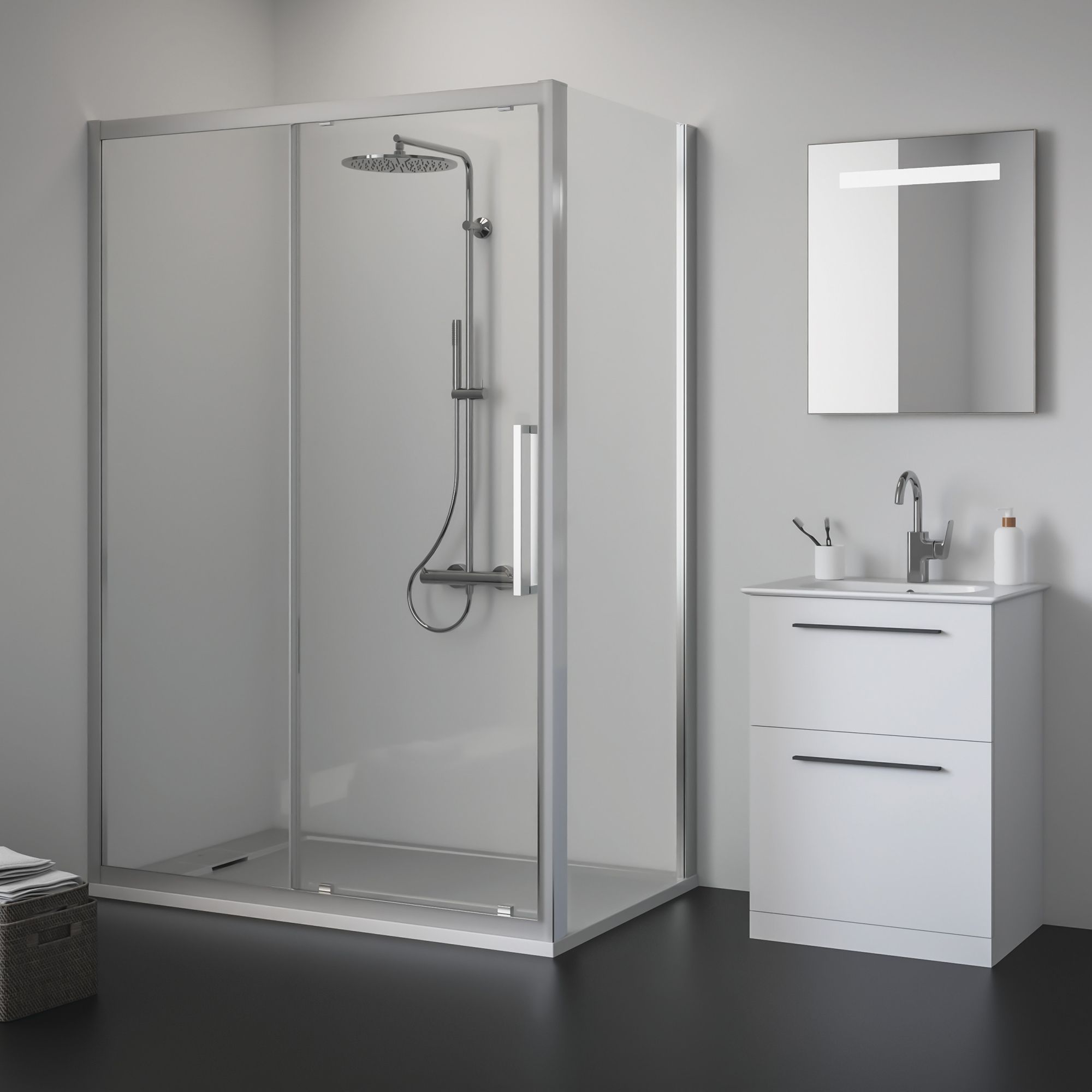 Ideal Standard Ultraflat S i.life Matt Pure White Rectangular Universal Shower tray (L)1400mm (W)800mm (H) 30mm