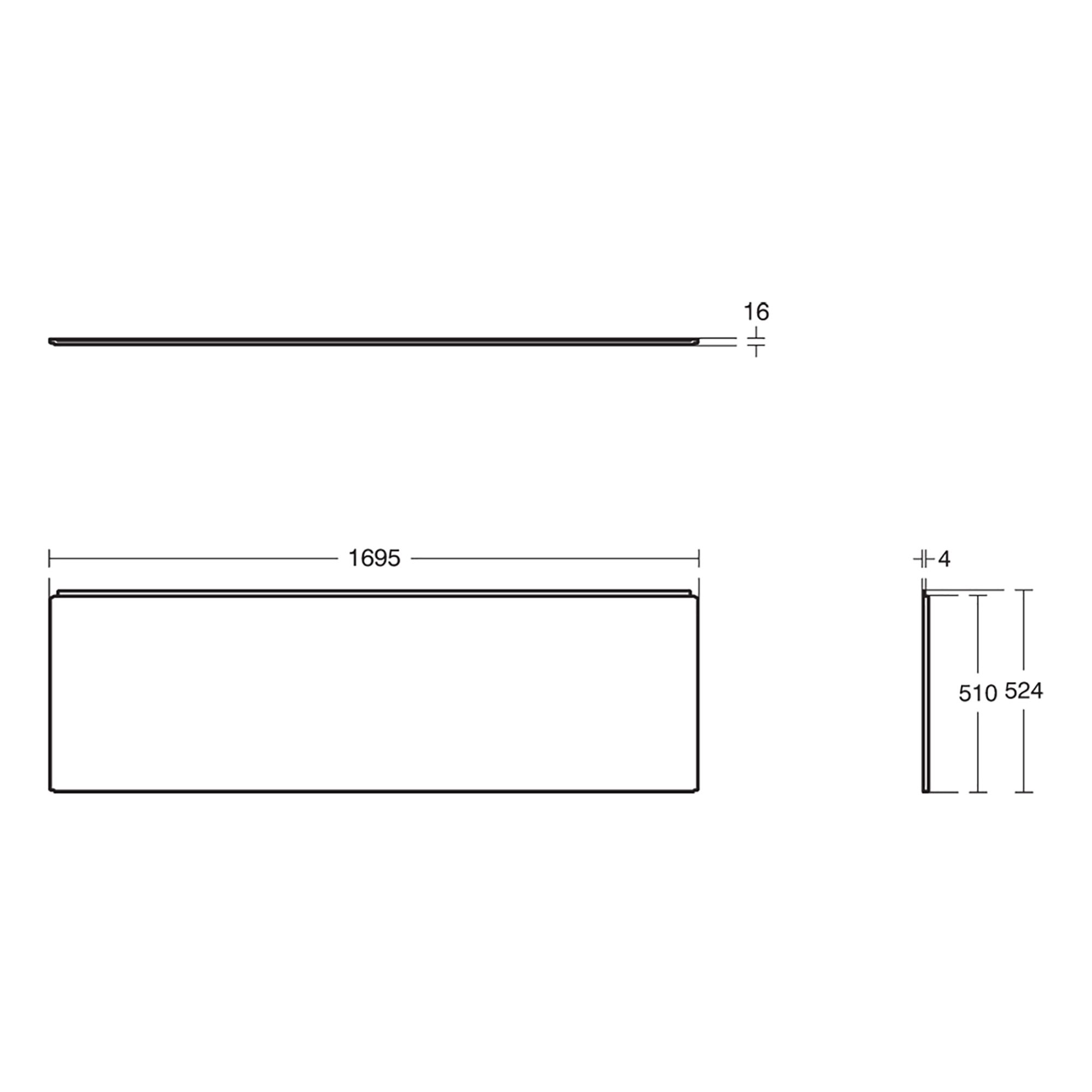 Ideal Standard Unilux White Left or right-handed Rectangular Front Bath panel (H)51cm (W)170cm - 5