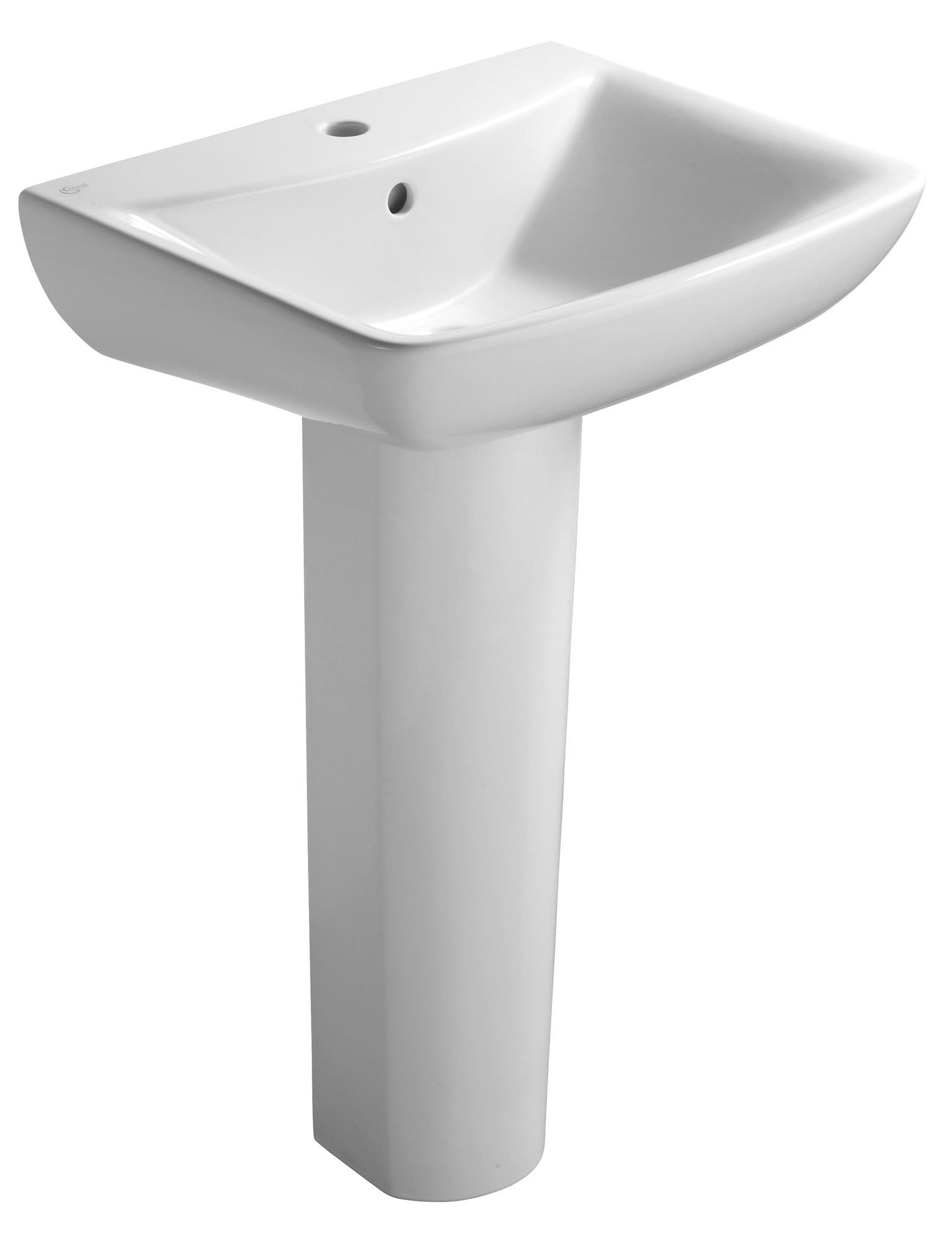 Ideal Standard Vue White Rectangular Full pedestal Basin (H)85.5cm (W)55cm