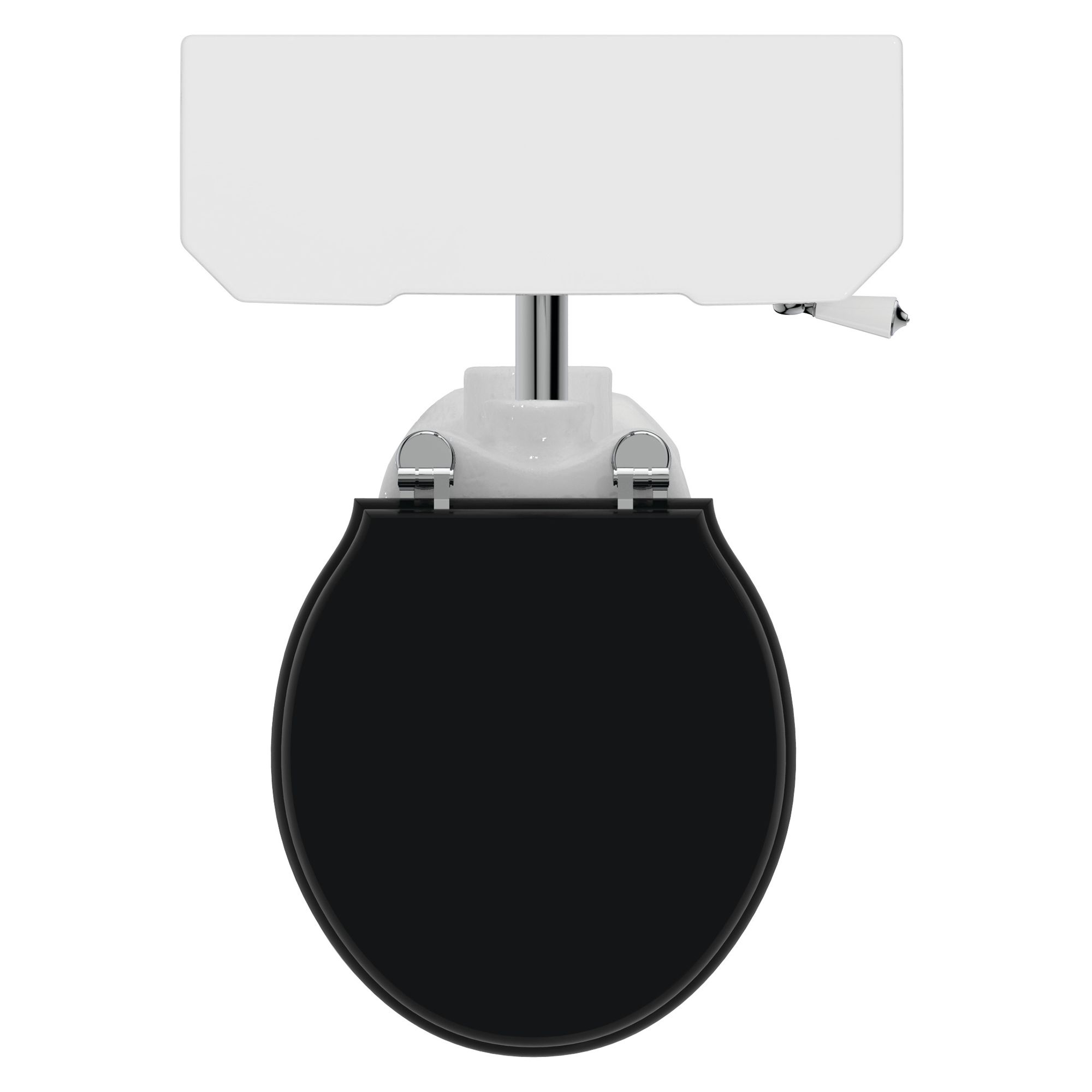 Ideal Standard Waverley Low Level White Boxed rim High-low Toilet & cistern with Black Standard close seat & Low level cistern