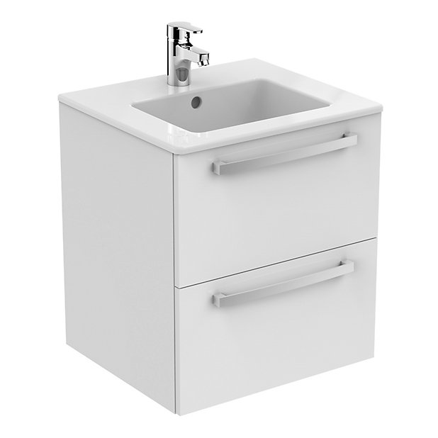 White Wall Mounted Vanity Unit, Wall To Vanity Unit
