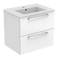 Ideal Standard White Wall-mounted Vanity unit & basin set (W)610mm (H)565mm