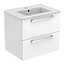 Ideal Standard White Wall-mounted Vanity unit & basin set (W)610mm (H)565mm