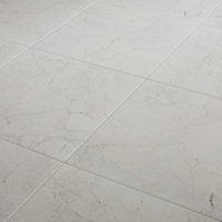 Ideal White Matt Marble effect Ceramic Floor Tile Sample
