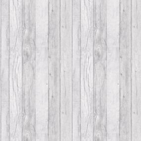 Ideco Home Grey Wood effect Smooth Wallpaper Sample