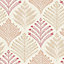 Ideco Home Rowan Red Glitter effect Organic Embossed Wallpaper