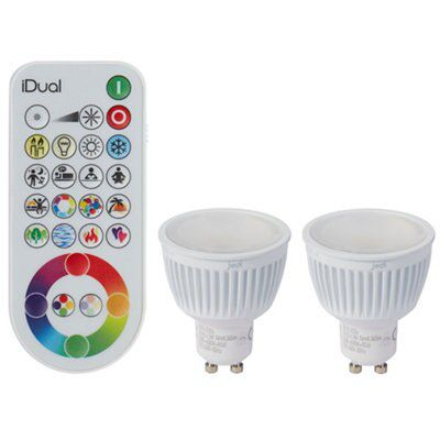 iDual 410lm Reflector spot LED Dimmable Light bulb, Pack of 2