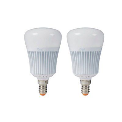 iDual 470lm Candle LED Dimmable Light bulb, Pack of 2