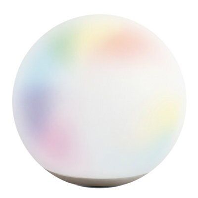iDual Dahlia White Round Table lamp with remote