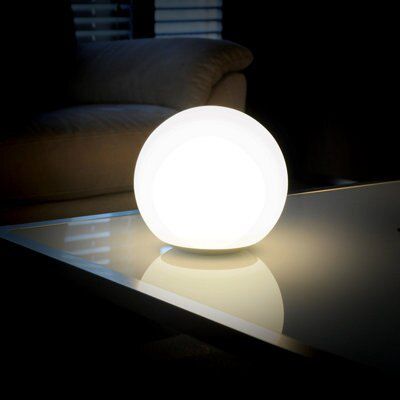 iDual Dahlia White Round Table lamp with remote