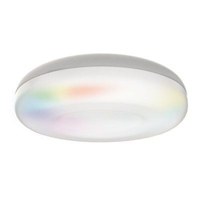 iDual Daphnis Glass & metal Aluminium effect Ceiling light with remote