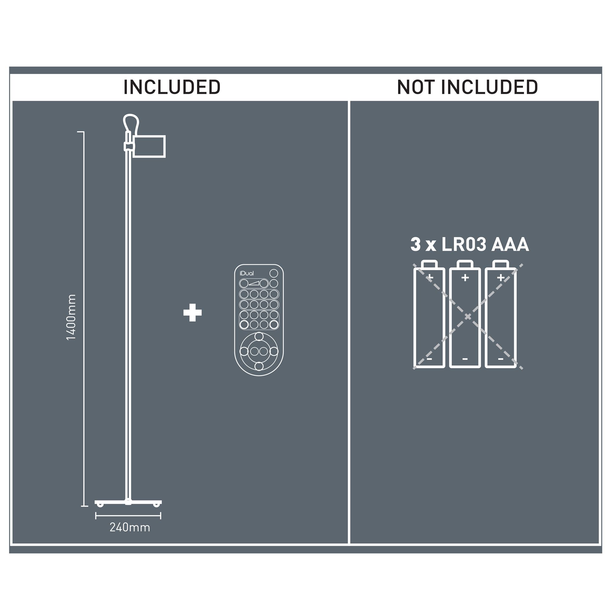 iDual Jasmine Gloss White Floor lamp with remote