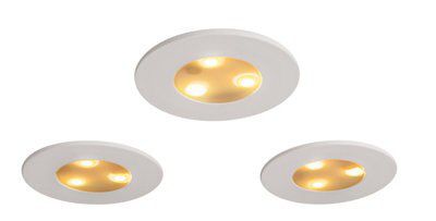 iDual Performa White Stainless steel effect Non-adjustable LED RGB & white Downlight 7.5W IP65, Pack of 3