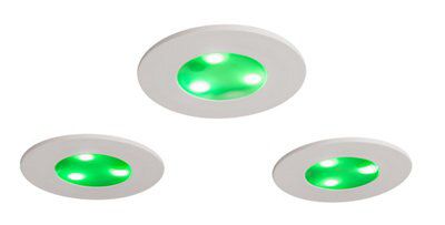 iDual Performa White Stainless steel effect Non-adjustable LED RGB & white Downlight 7.5W IP65, Pack of 3