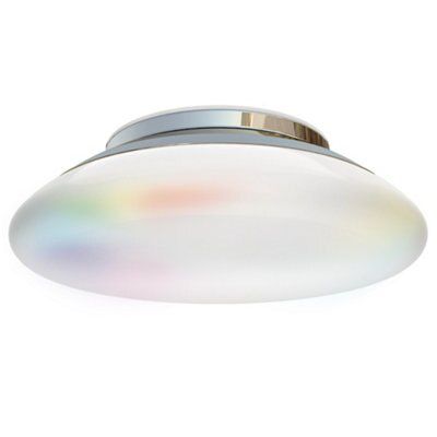 iDual Volta Glass & metal Chrome effect Ceiling light with remote