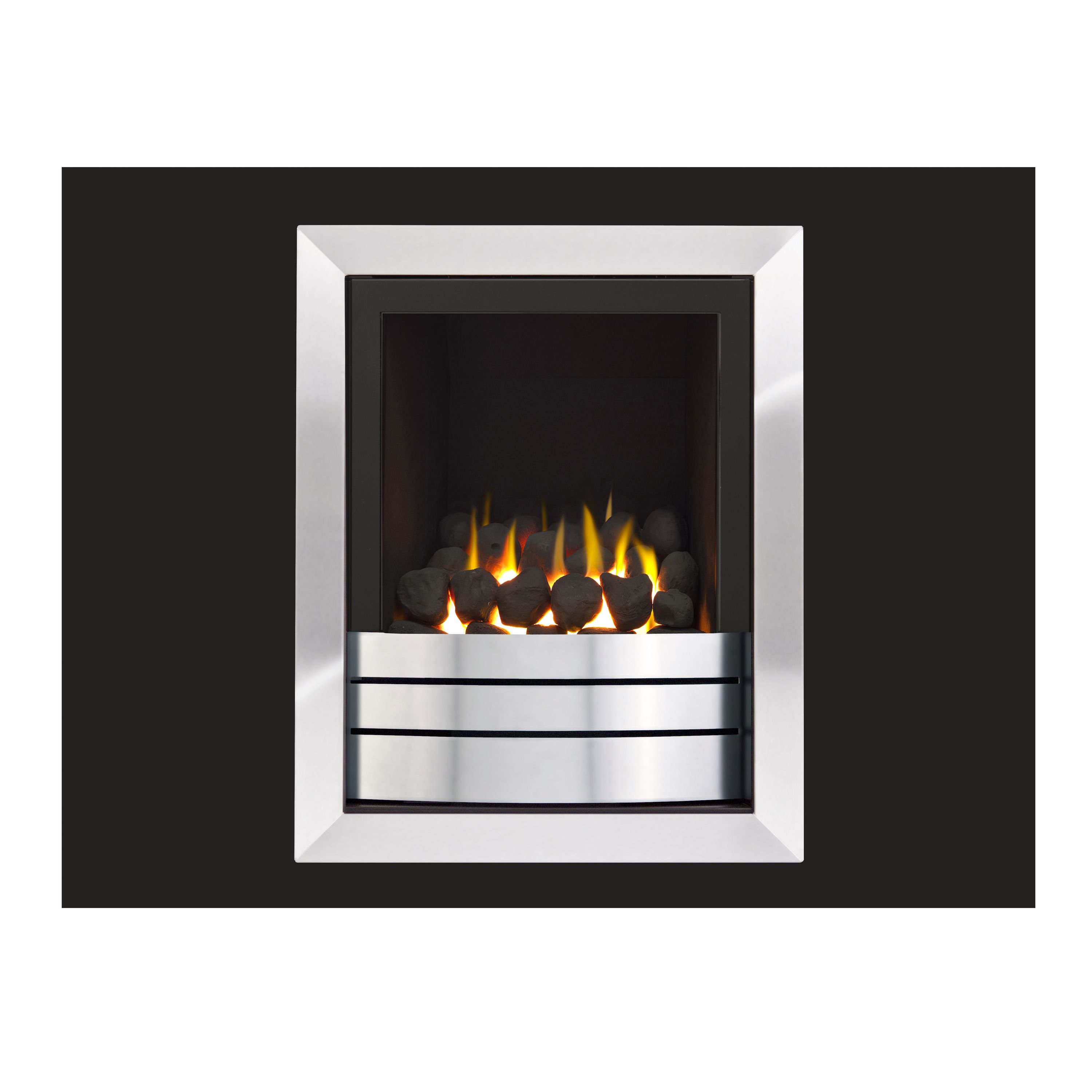 Ignite Easton Landscape High Efficiency Graphite Chrome effect Gas Fire