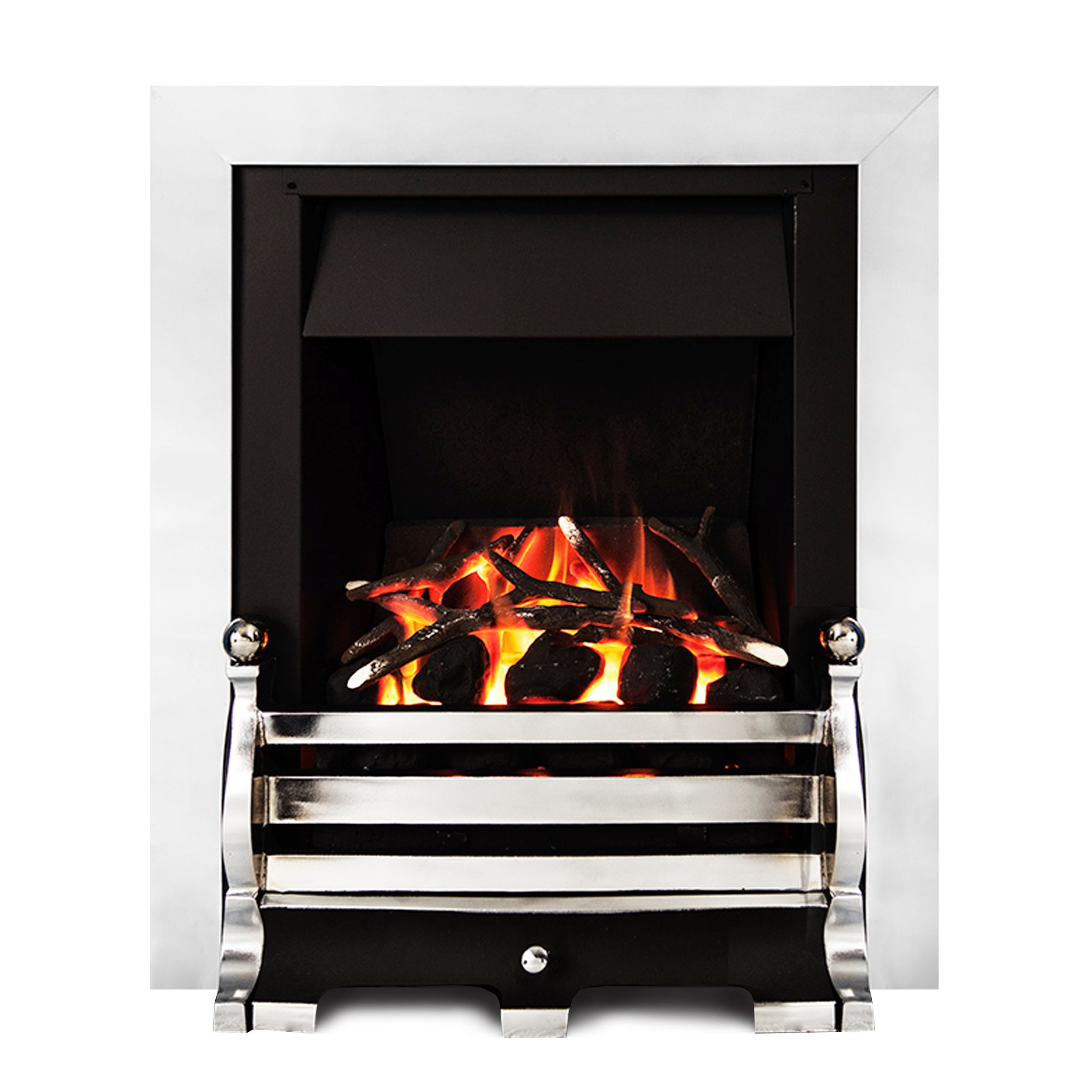 Ignite Fairfield Chrome effect Gas Fire DIY at B&Q