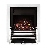 Ignite Fairfield Open Fronted Full depth Chrome effect Gas Fire