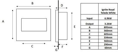 Ignite Toledo White Manual control Gas Fire
