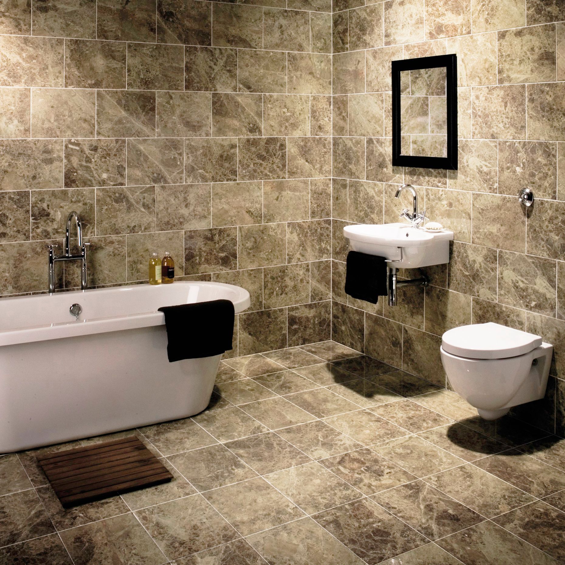 Illusion Brown Gloss Patterned Marble Effect Ceramic Wall Floor Tile Pack Of 10 L 360mm W 275mm Diy At B Q