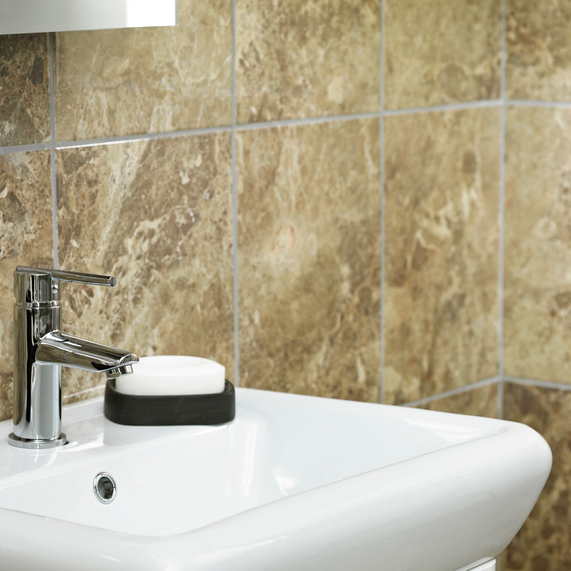 Illusion Brown Gloss Patterned Marble Effect Ceramic Wall Floor Tile Pack Of 10 L 360mm W 275mm Diy At B Q