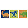 Imagine Fun Dino doodles Multicolour Canvas art, Set of 3 (H)200mm (W)200mm
