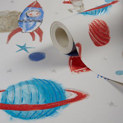 Imagine fun White Glitter effect Starship Wallpaper