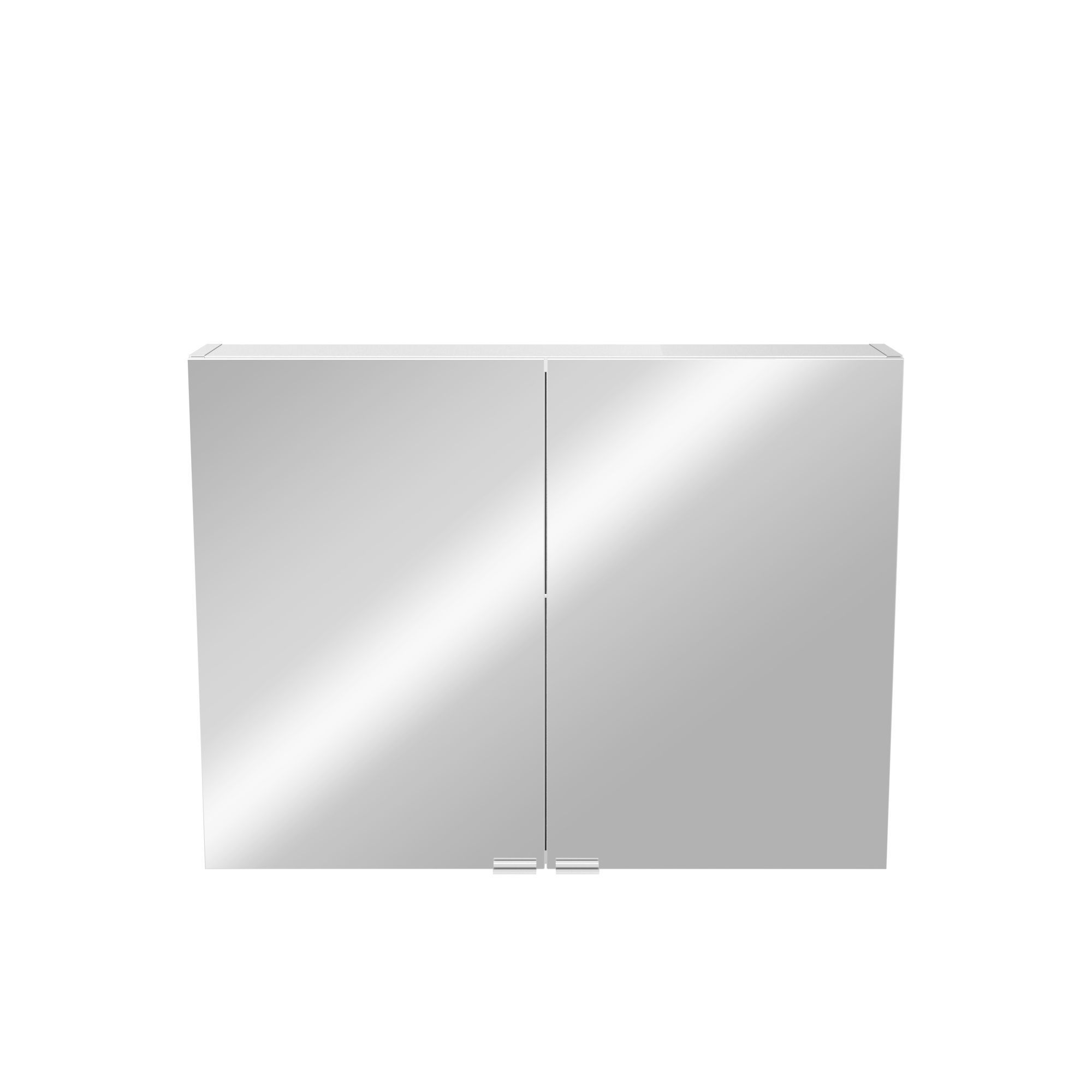 Imandra Compact Matt Mirror effect Double Bathroom Cabinet Mirrored (H)600mm (W)800mm