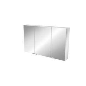 Imandra Compact Matt Mirror effect Triple Bathroom Cabinet Mirrored (H)600mm (W)1000mm