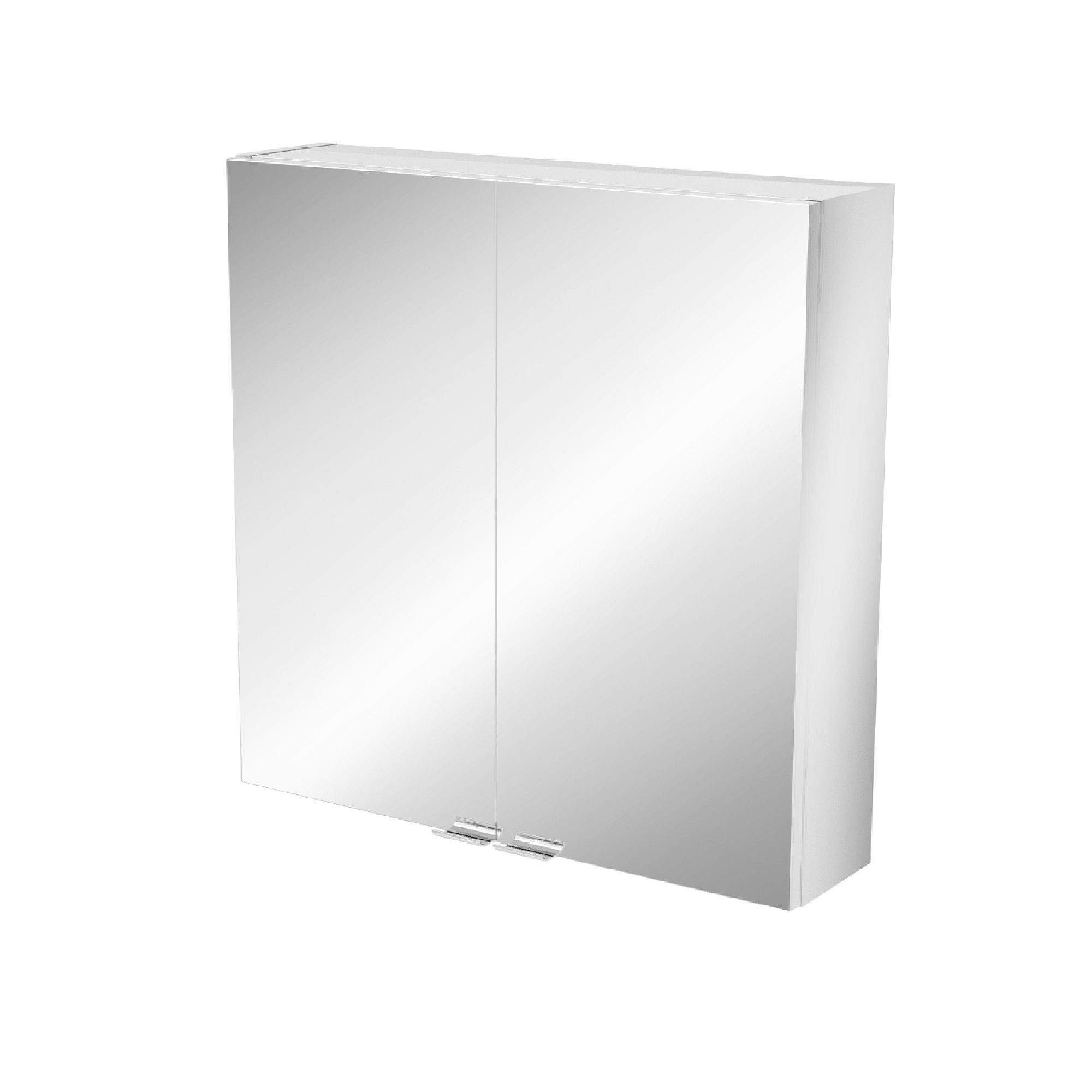 Imandra Compact Matt Silver Mirror effect Double Bathroom Cabinet Mirrored H 600mm W 600mm