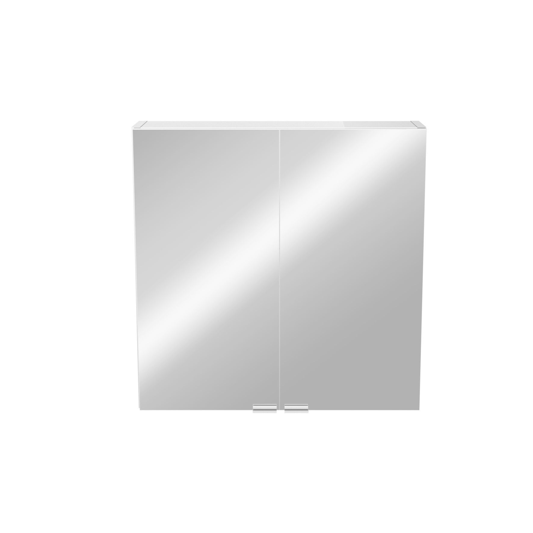 Imandra Compact Matt Silver Mirror effect Double Bathroom Cabinet ...