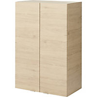 Imandra Deep Oak effect Double Bathroom Wall cabinet (H)90cm (W)60cm