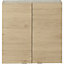 Imandra Oak effect Double Bathroom Wall cabinet (H)60cm (W)60cm