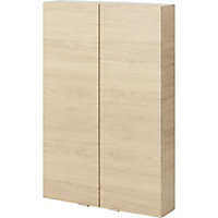 Imandra Oak effect Double Bathroom Wall cabinet (H)90cm (W)60cm