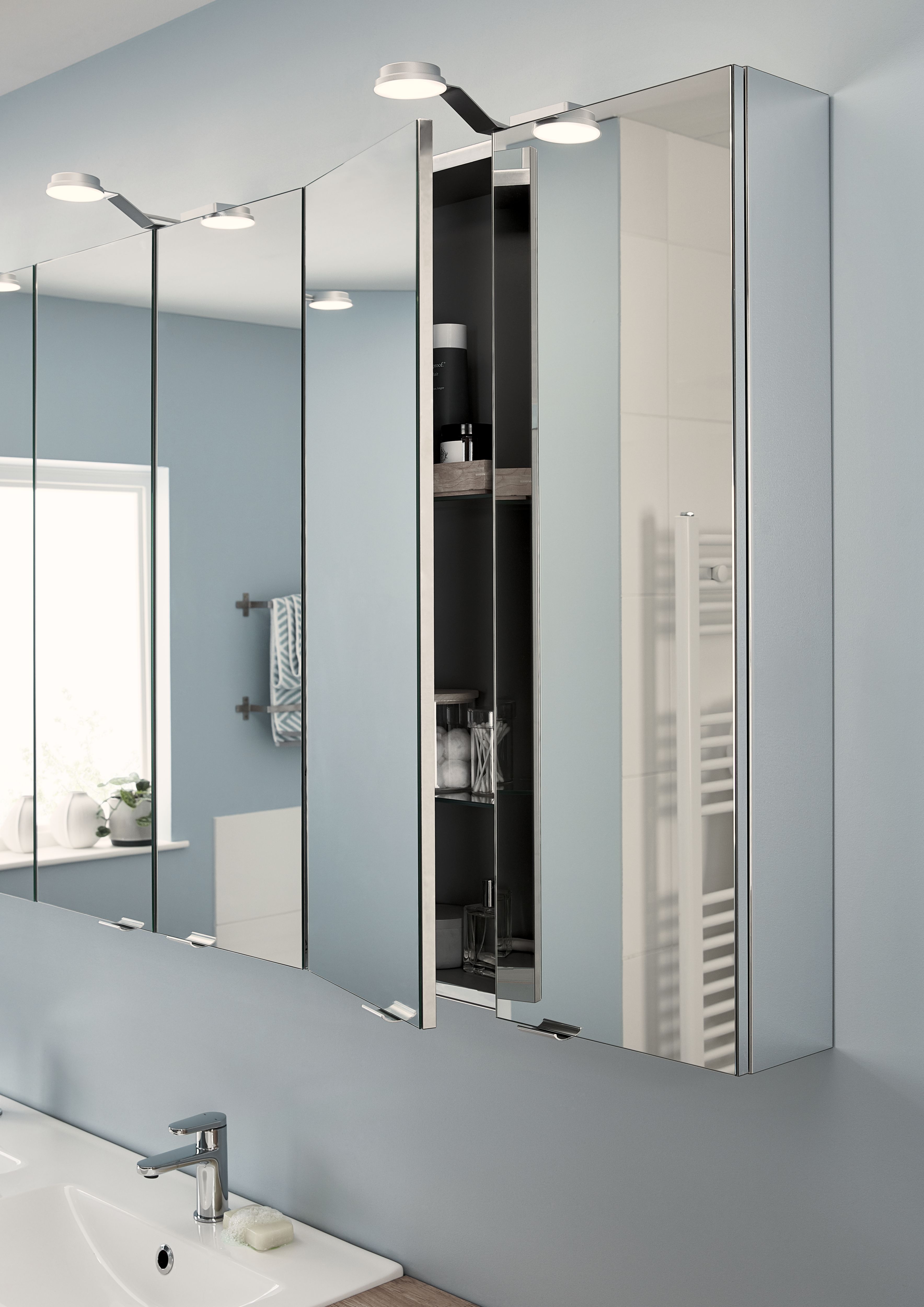 Tall mirrored store bathroom cabinet b&q