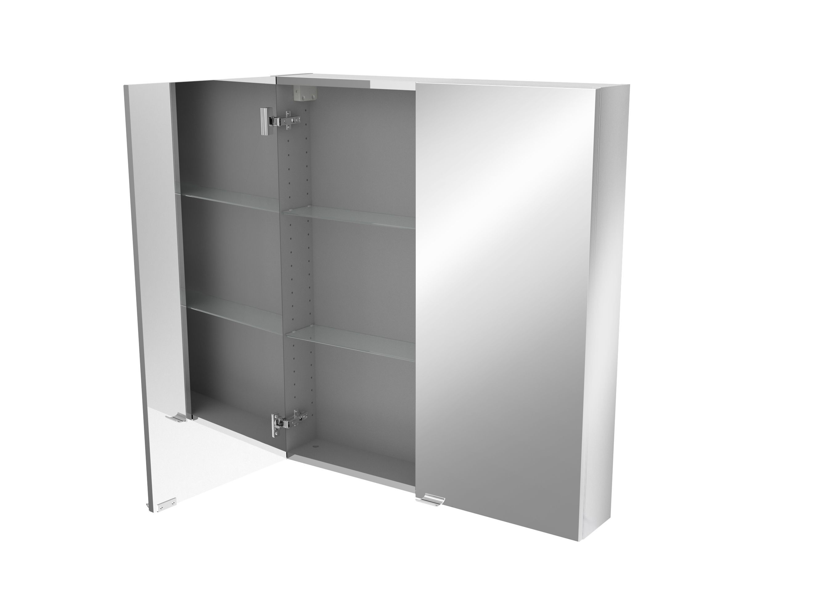 Imandra Tall Matt Mirror effect Double Bathroom Cabinet Mirrored (H)900mm (W)800mm