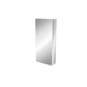 Imandra Tall Matt Silver Mirror effect Single Bathroom Cabinet Mirrored (H)900mm (W)400mm