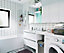 Imandra Tall Matt Silver Mirror effect Triple Bathroom Cabinet Mirrored (H)900mm (W)1000mm