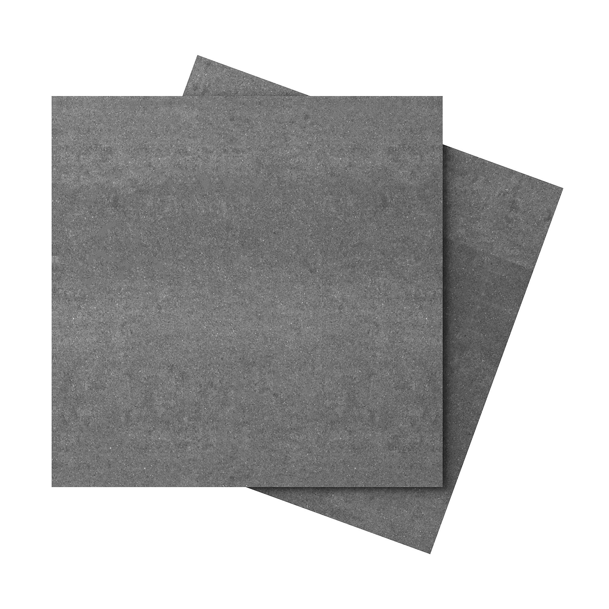 Imperiali Anthracite Gloss Stone effect Porcelain Indoor Wall & floor Tile, Pack of 3, (L)600mm (W)600mm