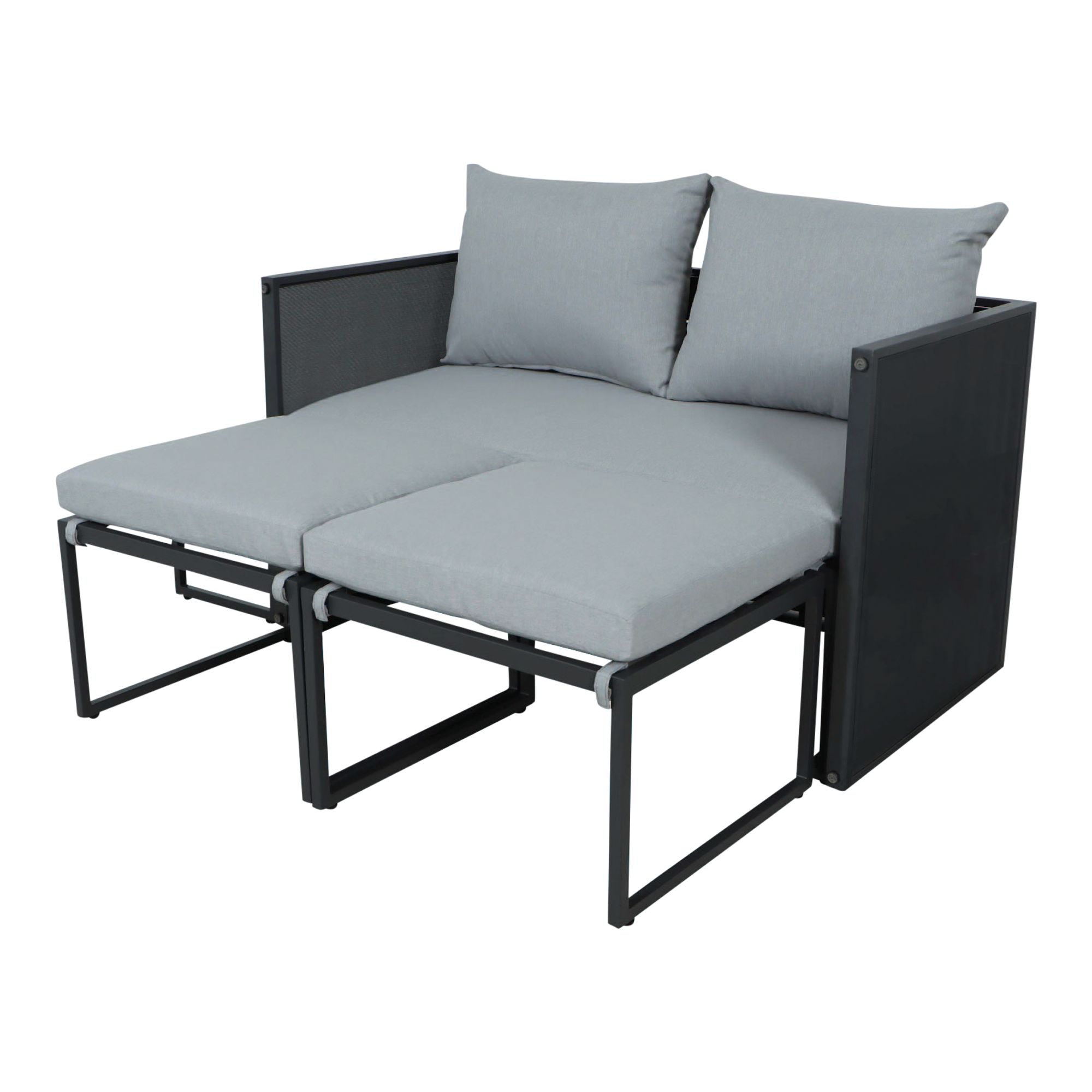 Inca Grey Metal 4 Seater Modular Dining set