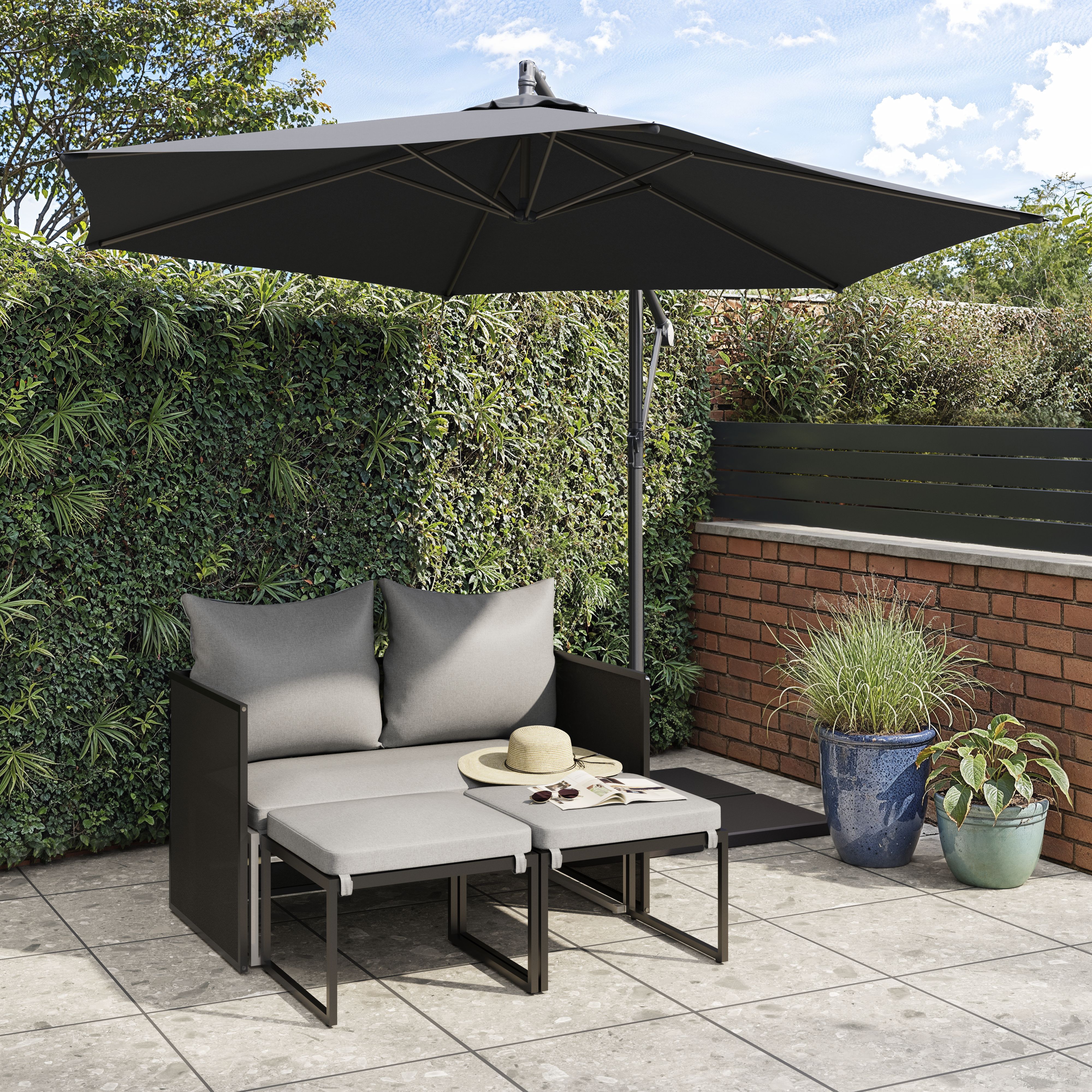 Inca Grey Metal 4 Seater Modular Dining set