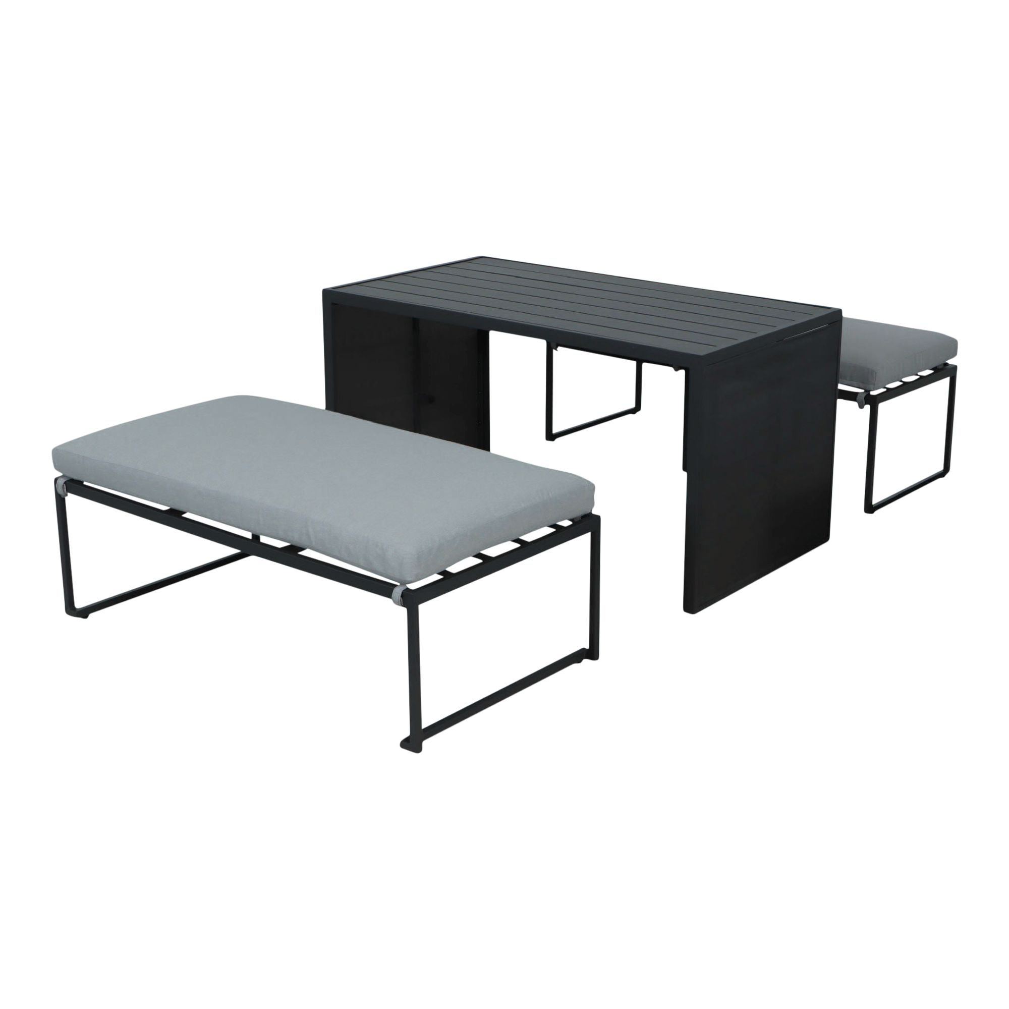 Inca Grey Metal 4 Seater Modular Dining set