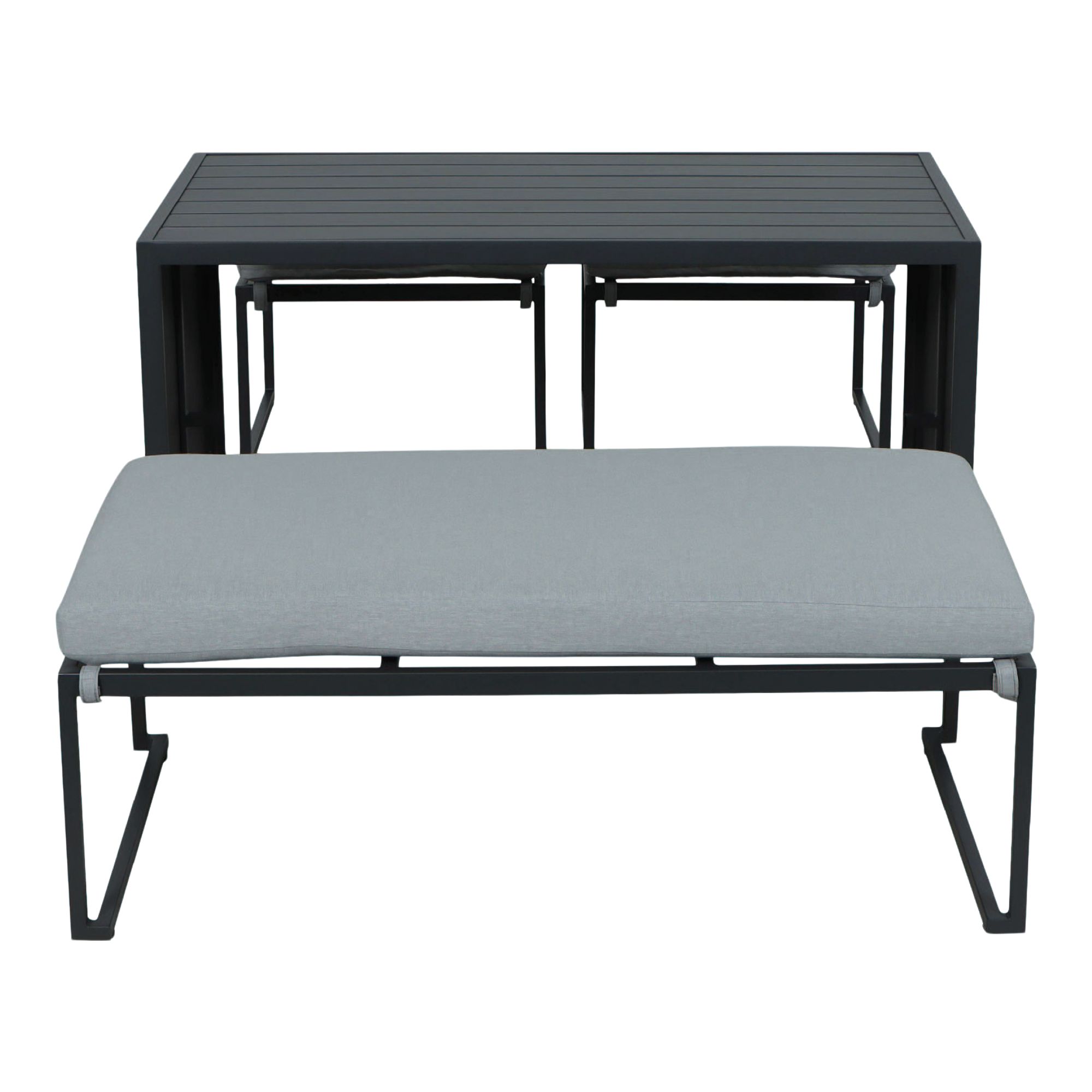 Inca Grey Metal 4 Seater Modular Dining set