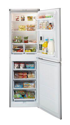 Indesit CAA 55 S Tall Freestanding Defrosting Fridge freezer - Silver