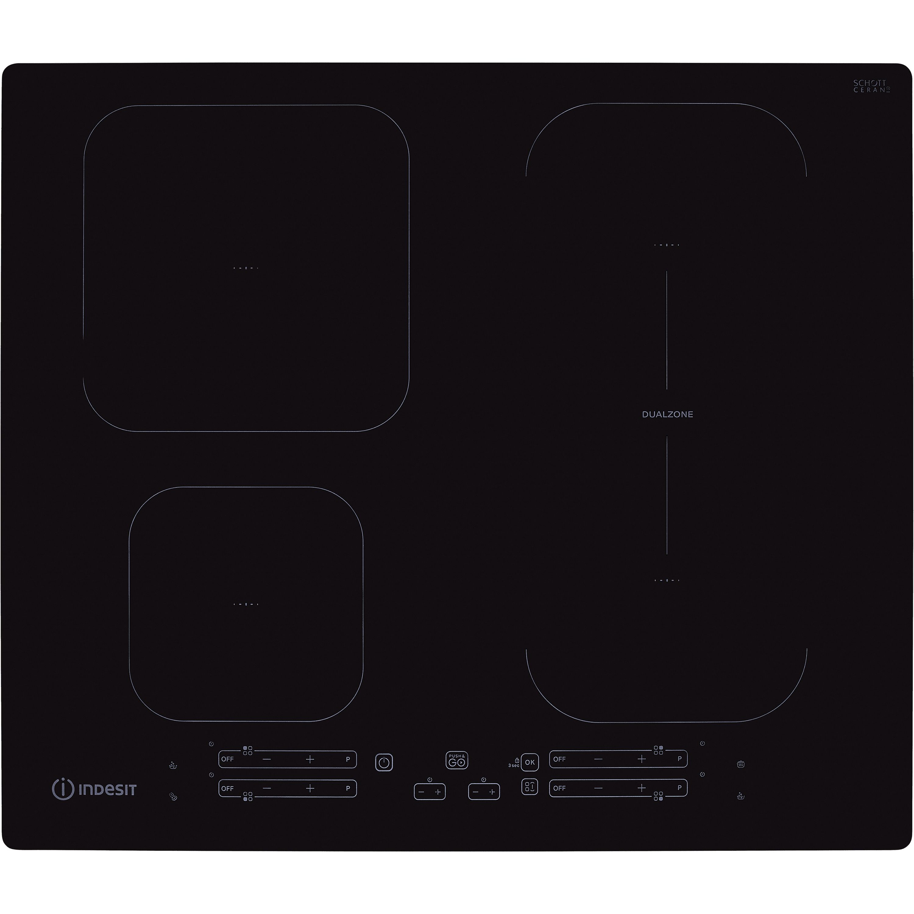 Indesit IB65B60NE_BK 59cm Induction Hob - Black