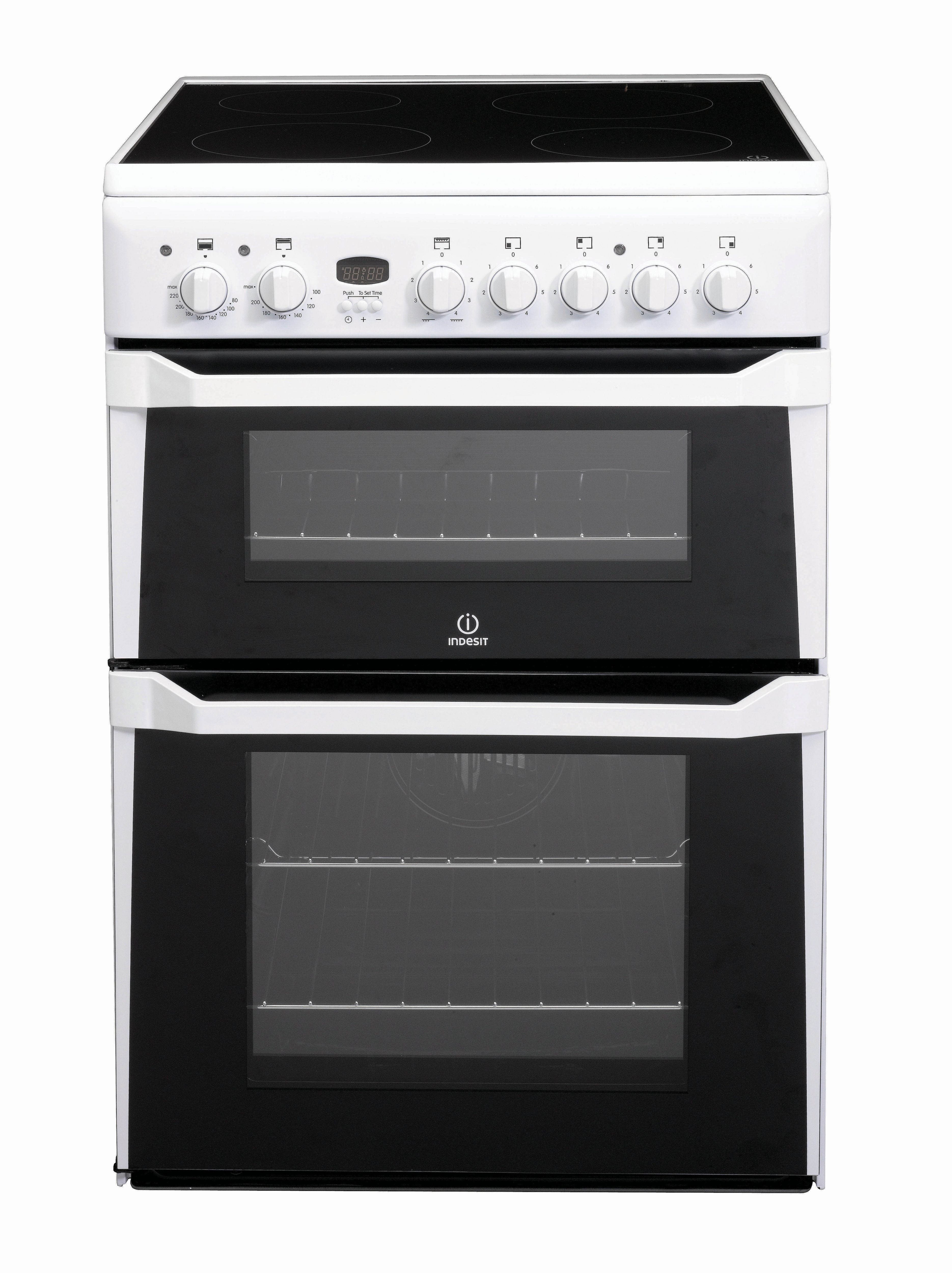 Indesit ID60C2(W) S Electric Double Cooker with Ceramic Hob DIY at B&Q